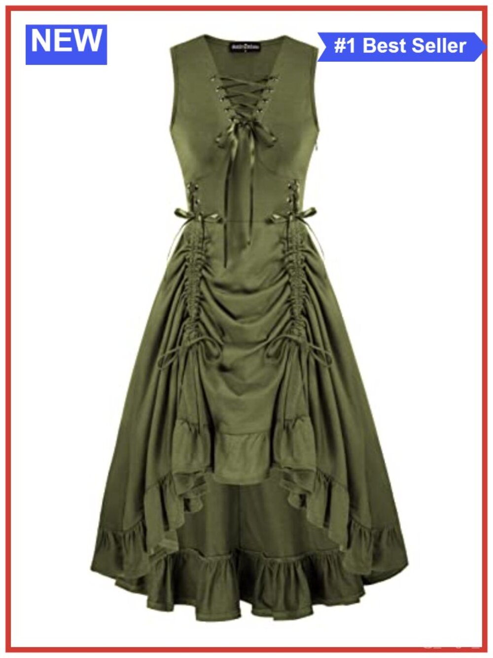 Victorian Gothic Steampunk Lace Up Dress Renaissance Costume
